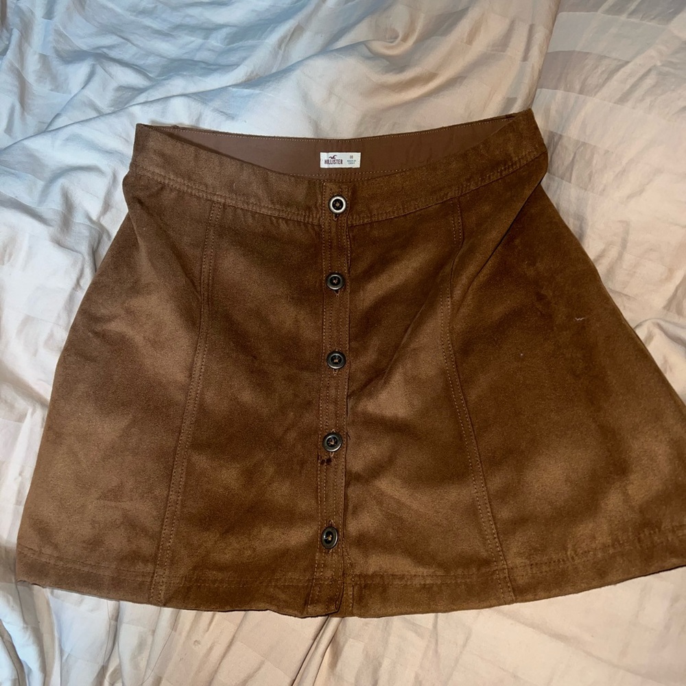 Brown suede hollister skirt